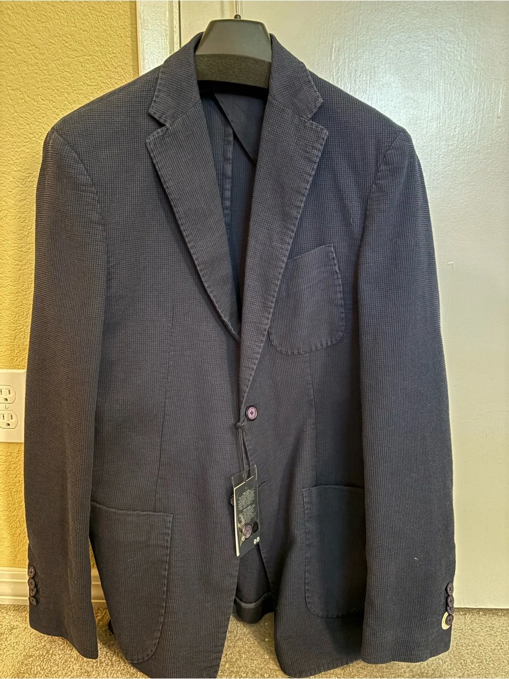 Navy Waffle Textured Sport Coat